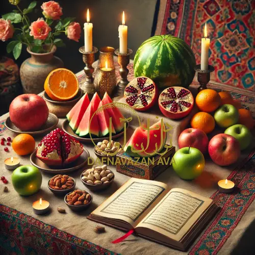 خدمات دیزاین شب یلدا مجموعه دفنوازان آوا